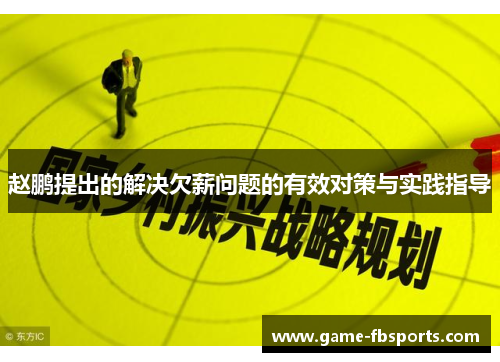 赵鹏提出的解决欠薪问题的有效对策与实践指导